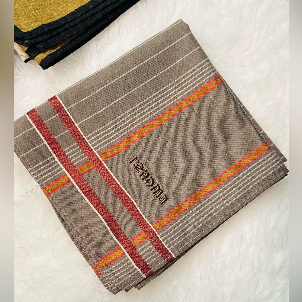 Renoma Brown and Red Striped Fabric